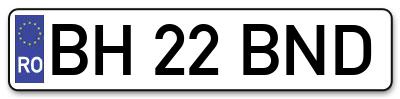 Placuta inmatriculare numar auto  BH-22-BND, BH 22 BND, BH22BND