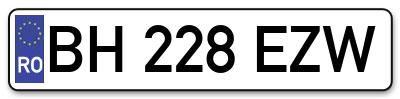 Placuta inmatriculare numar auto  BH-228-EZW, BH 228 EZW, BH228EZW