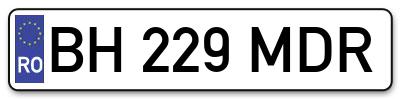 Placuta inmatriculare numar auto  BH-229-MDR, BH 229 MDR, BH229MDR