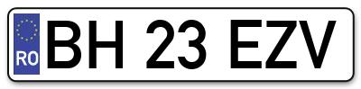 Placuta inmatriculare numar auto  BH-23-EZV, BH 23 EZV, BH23EZV