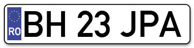 Placuta inmatriculare numar auto  BH-23-JPA, BH 23 JPA, BH23JPA