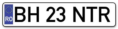 Placuta inmatriculare numar auto  BH-23-NTR, BH 23 NTR, BH23NTR
