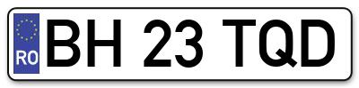 Placuta inmatriculare numar auto  BH-23-TQD, BH 23 TQD, BH23TQD