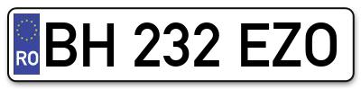 Placuta inmatriculare numar auto  BH-232-EZO, BH 232 EZO, BH232EZO