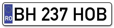 Placuta inmatriculare numar auto  BH-237-HOB, BH 237 HOB, BH237HOB