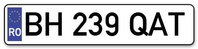 Placuta inmatriculare numar auto  BH-239-QAT, BH 239 QAT, BH239QAT