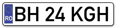 Placuta inmatriculare numar auto  BH-24-KGH, BH 24 KGH, BH24KGH