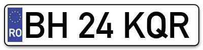 Placuta inmatriculare numar auto  BH-24-KQR, BH 24 KQR, BH24KQR