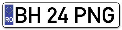 Placuta inmatriculare numar auto  BH-24-PNG, BH 24 PNG, BH24PNG