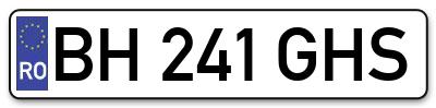 Placuta inmatriculare numar auto  BH-241-GHS, BH 241 GHS, BH241GHS