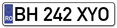 Placuta inmatriculare numar auto  BH-242-XYO, BH 242 XYO, BH242XYO