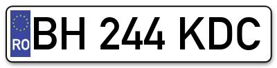 Placuta inmatriculare numar auto  BH-244-KDC, BH 244 KDC, BH244KDC