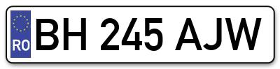 Placuta inmatriculare numar auto  BH-245-AJW, BH 245 AJW, BH245AJW