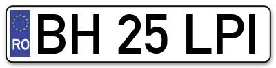 Placuta inmatriculare numar auto  BH-25-LPI, BH 25 LPI, BH25LPI