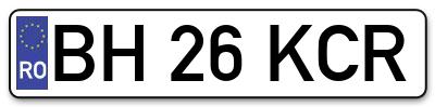 Placuta inmatriculare numar auto  BH-26-KCR, BH 26 KCR, BH26KCR