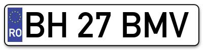 Placuta inmatriculare numar auto  BH-27-BMV, BH 27 BMV, BH27BMV