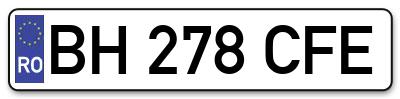 Placuta inmatriculare numar auto  BH-278-CFE, BH 278 CFE, BH278CFE