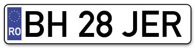 Placuta inmatriculare numar auto  BH-28-JER, BH 28 JER, BH28JER
