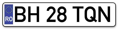 Placuta inmatriculare numar auto  BH-28-TQN, BH 28 TQN, BH28TQN