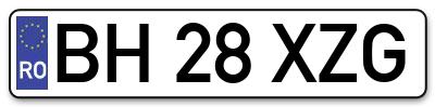Placuta inmatriculare numar auto  BH-28-XZG, BH 28 XZG, BH28XZG