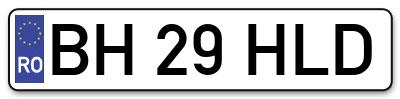 Placuta inmatriculare numar auto  BH-29-HLD, BH 29 HLD, BH29HLD