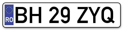 Placuta inmatriculare numar auto  BH-29-ZYQ, BH 29 ZYQ, BH29ZYQ