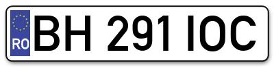 Placuta inmatriculare numar auto  BH-291-IOC, BH 291 IOC, BH291IOC