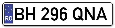 Placuta inmatriculare numar auto  BH-296-QNA, BH 296 QNA, BH296QNA
