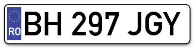 Placuta inmatriculare numar auto  BH-297-JGY, BH 297 JGY, BH297JGY