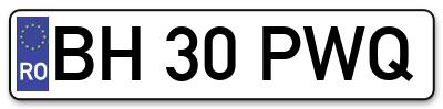 Placuta inmatriculare numar auto  BH-30-PWQ, BH 30 PWQ, BH30PWQ
