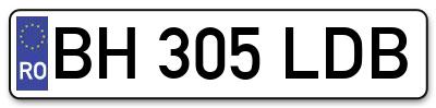 Placuta inmatriculare numar auto  BH-305-LDB, BH 305 LDB, BH305LDB