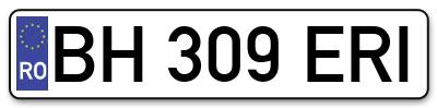 Placuta inmatriculare numar auto  BH-309-ERI, BH 309 ERI, BH309ERI