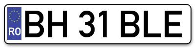 Placuta inmatriculare numar auto  BH-31-BLE, BH 31 BLE, BH31BLE