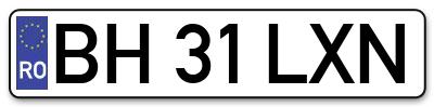 Placuta inmatriculare numar auto  BH-31-LXN, BH 31 LXN, BH31LXN