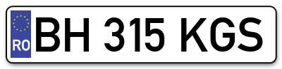 Placuta inmatriculare numar auto  BH-315-KGS, BH 315 KGS, BH315KGS