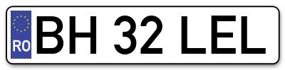 Placuta inmatriculare numar auto  BH-32-LEL, BH 32 LEL, BH32LEL