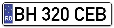 Placuta inmatriculare numar auto  BH-320-CEB, BH 320 CEB, BH320CEB