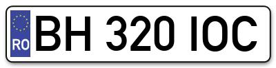 Placuta inmatriculare numar auto  BH-320-IOC, BH 320 IOC, BH320IOC