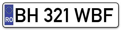Placuta inmatriculare numar auto  BH-321-WBF, BH 321 WBF, BH321WBF