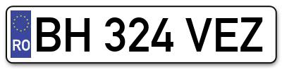 Placuta inmatriculare numar auto  BH-324-VEZ, BH 324 VEZ, BH324VEZ