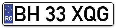 Placuta inmatriculare numar auto  BH-33-XQG, BH 33 XQG, BH33XQG