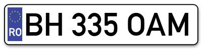 Placuta inmatriculare numar auto  BH-335-OAM, BH 335 OAM, BH335OAM
