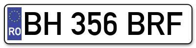 Placuta inmatriculare numar auto  BH-356-BRF, BH 356 BRF, BH356BRF