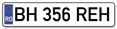 Placuta inmatriculare numar auto  BH-356-REH, BH 356 REH, BH356REH