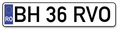 Placuta inmatriculare numar auto  BH-36-RVO, BH 36 RVO, BH36RVO