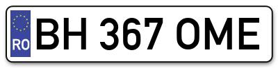 Placuta inmatriculare numar auto  BH-367-OME, BH 367 OME, BH367OME
