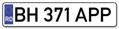 Placuta inmatriculare numar auto  BH-371-APP, BH 371 APP, BH371APP