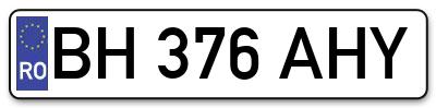 Placuta inmatriculare numar auto  BH-376-AHY, BH 376 AHY, BH376AHY