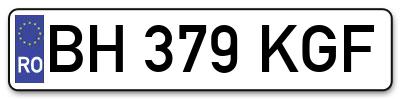 Placuta inmatriculare numar auto  BH-379-KGF, BH 379 KGF, BH379KGF