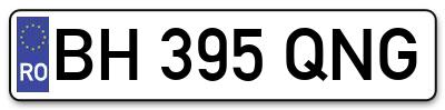 Placuta inmatriculare numar auto  BH-395-QNG, BH 395 QNG, BH395QNG